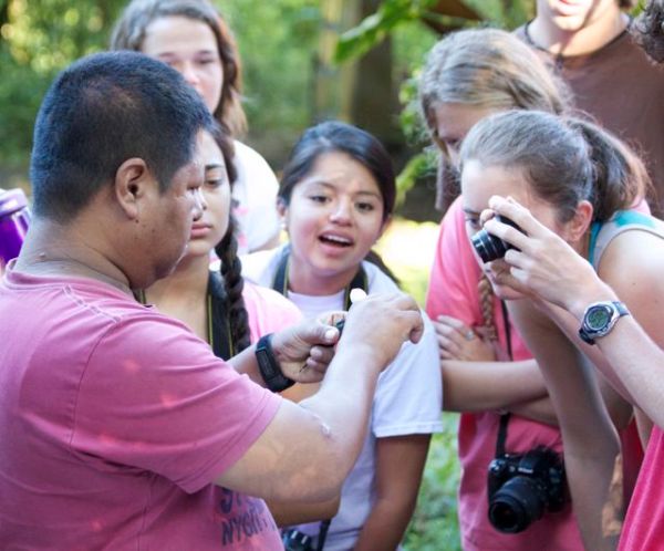 Pascual with members of the National Geographic Student Expedition
