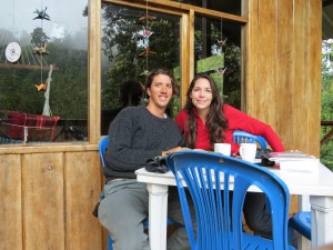 Us (Parks and Alexia) starting our day with a cup of tea while recording hummingbird date